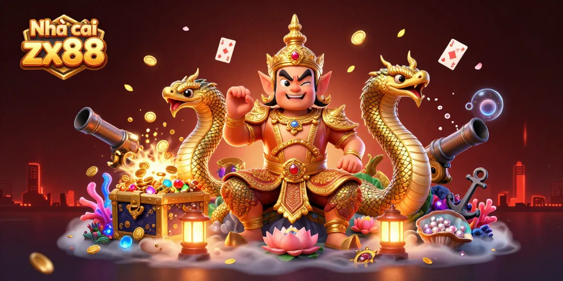 Experience thrilling gaming at Nhà cái zx88 with vibrant casino elements and lively characters.