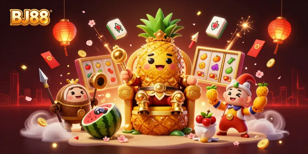BJ88 engages players with vibrant characters and scenes featuring themed casino elements.