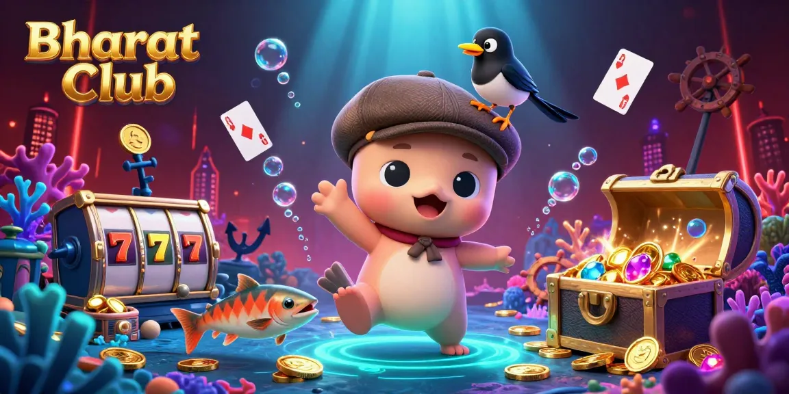 Bharat Club offers vibrant gaming action with a cartoon sea adventure featuring playful characters and rich casino elements.