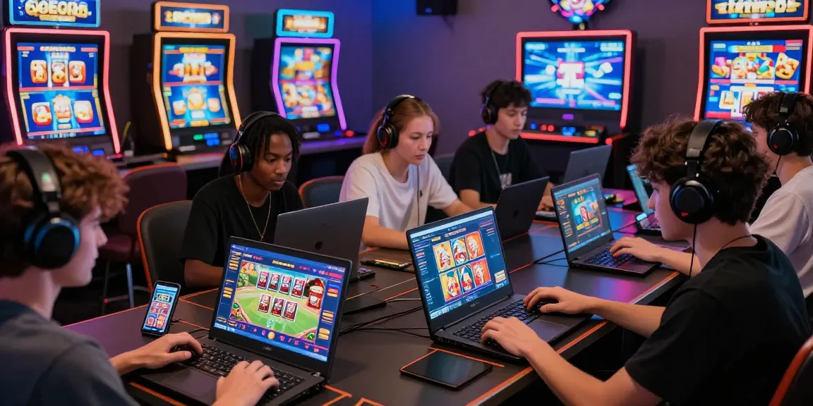 Engaged players experiencing thrilling games on the 68gamebai online platform in a vibrant gaming lounge.