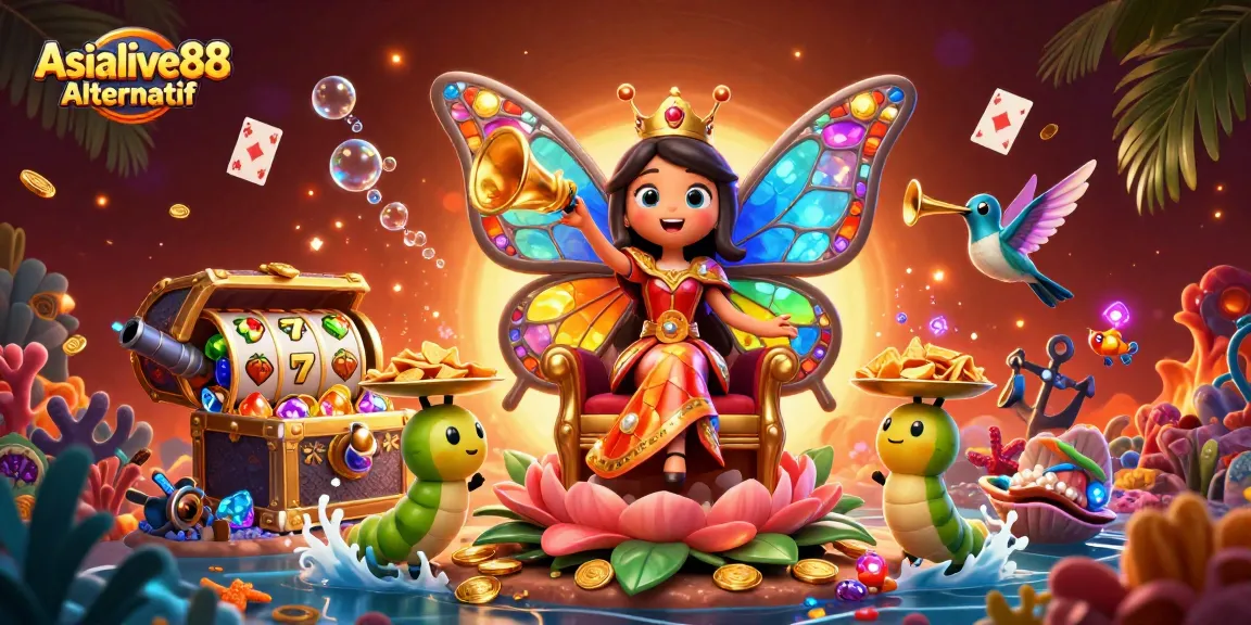 Experience the excitement of Asialive88 Alternatif with a vibrant casino-themed 3D illustration.
