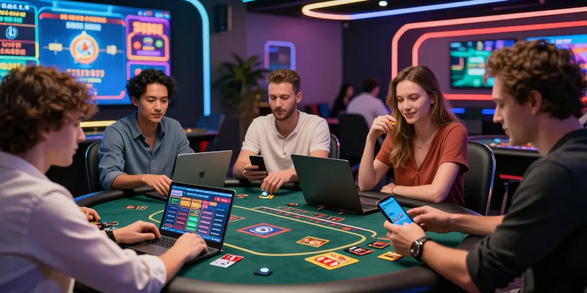 Exciting players enjoying games at a credit card casino featuring Visa and Mastercard.