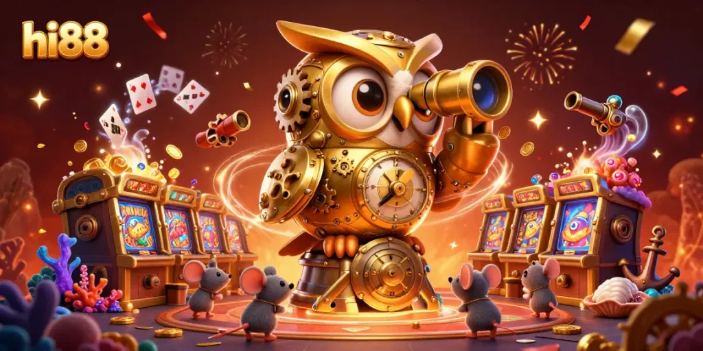 Experience the thrill of hi88 with a vibrant casino scene filled with fun characters and exciting games.
