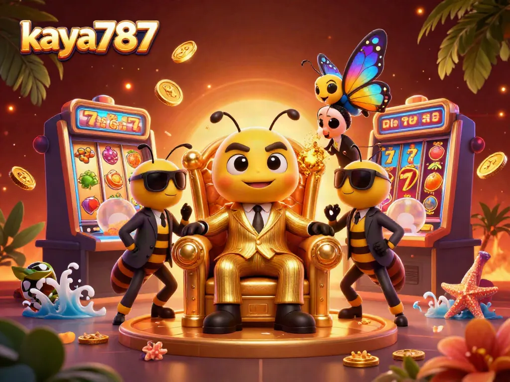 Engage with kaya787's thrilling slot action, showcasing colorful reels and winning 7s in a vibrant casino atmosphere.