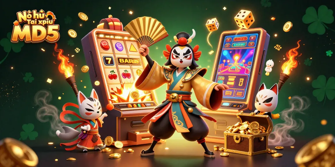 Nổ hũ Tài xỉu MD5 offers a vibrant illustration showcasing its exciting jackpot and gaming features.