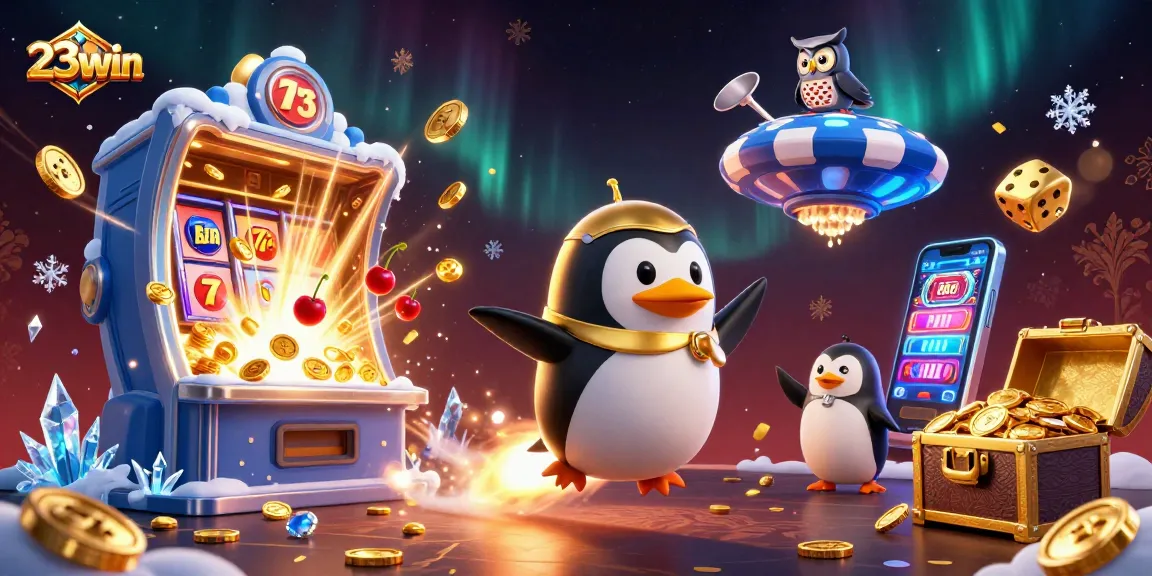Experience the thrill of winning at 23win with colorful imagery of online casino games and rich rewards.