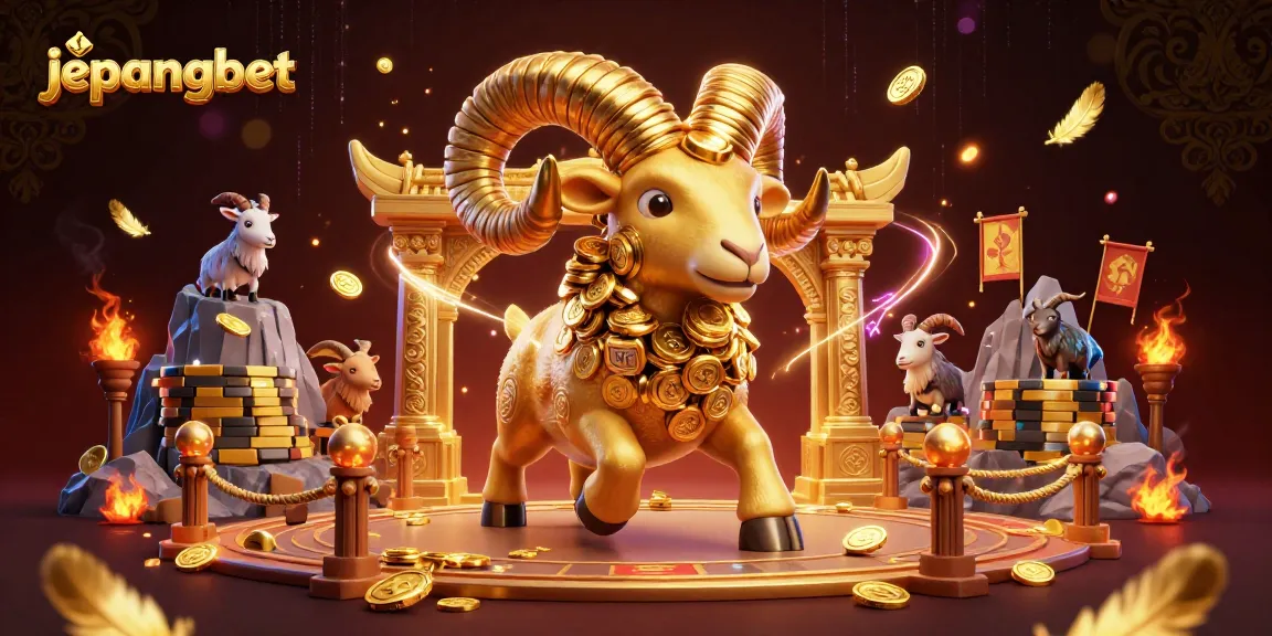 Engage with the jepangbet performance of a colossal golden ram charging through a dynamic casino-themed arena.