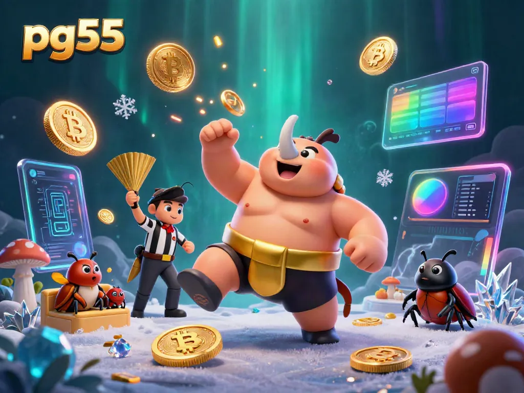 Experience the excitement of pg55 with a vibrant illustration capturing thrilling moments in a unique 3D casino scene.