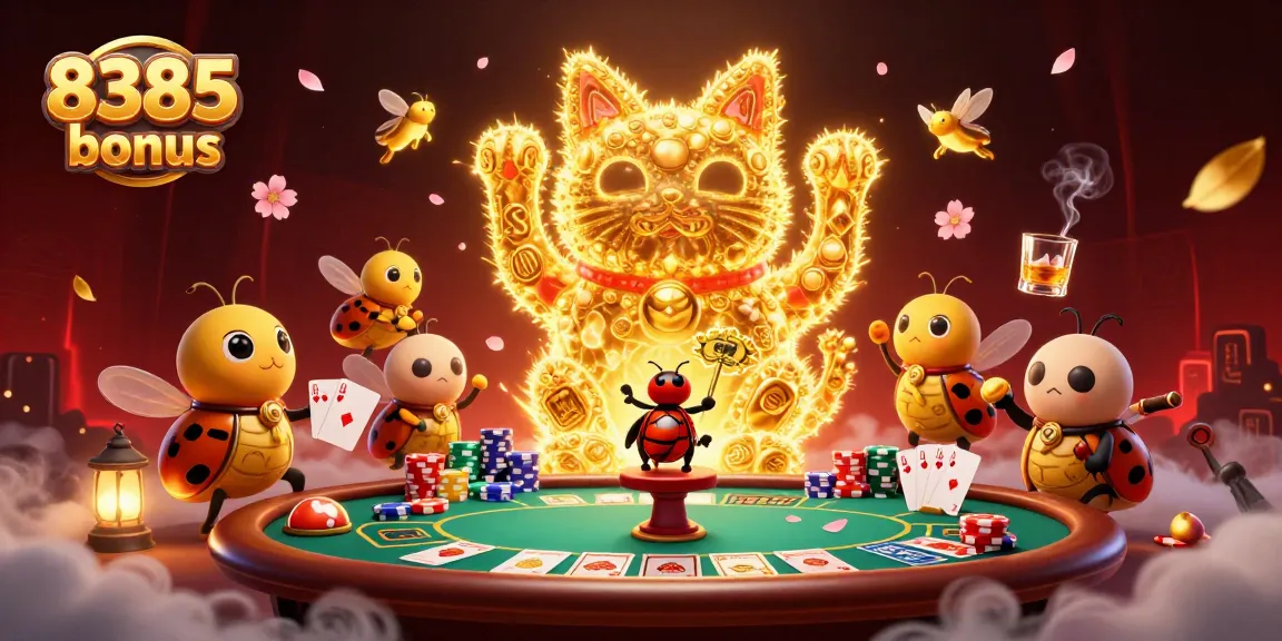 Visualize uma cena animada no cassino 8385 bônus, destacando a interatividade de jogos e símbolos de sorte.