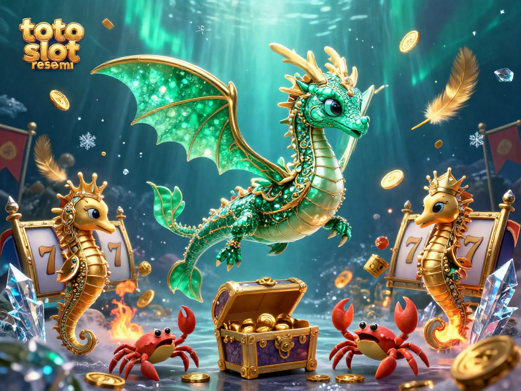 Experience the action of toto slot resmi with vivid 3D representation of a dragon and vibrant slot elements.