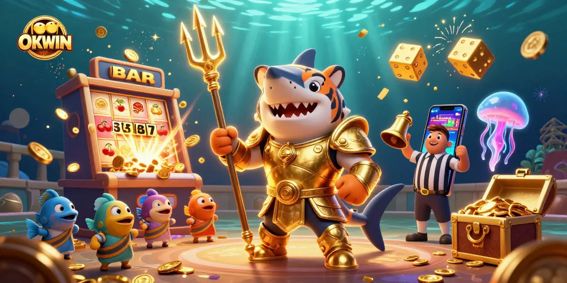 Experience thrilling action at OKWIN with vibrant underwater casino scenes and exciting gaming elements.