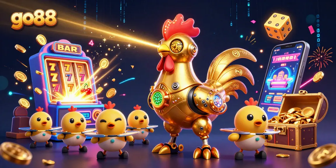Experience the excitement of go88 with a futuristic casino scene featuring vibrant characters and thrilling gameplay elements.