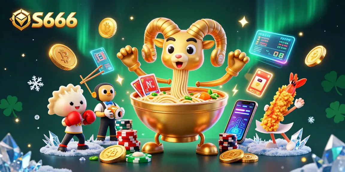 Experience the excitement of S666 with a vibrant 3D casino scene featuring unique animated characters.