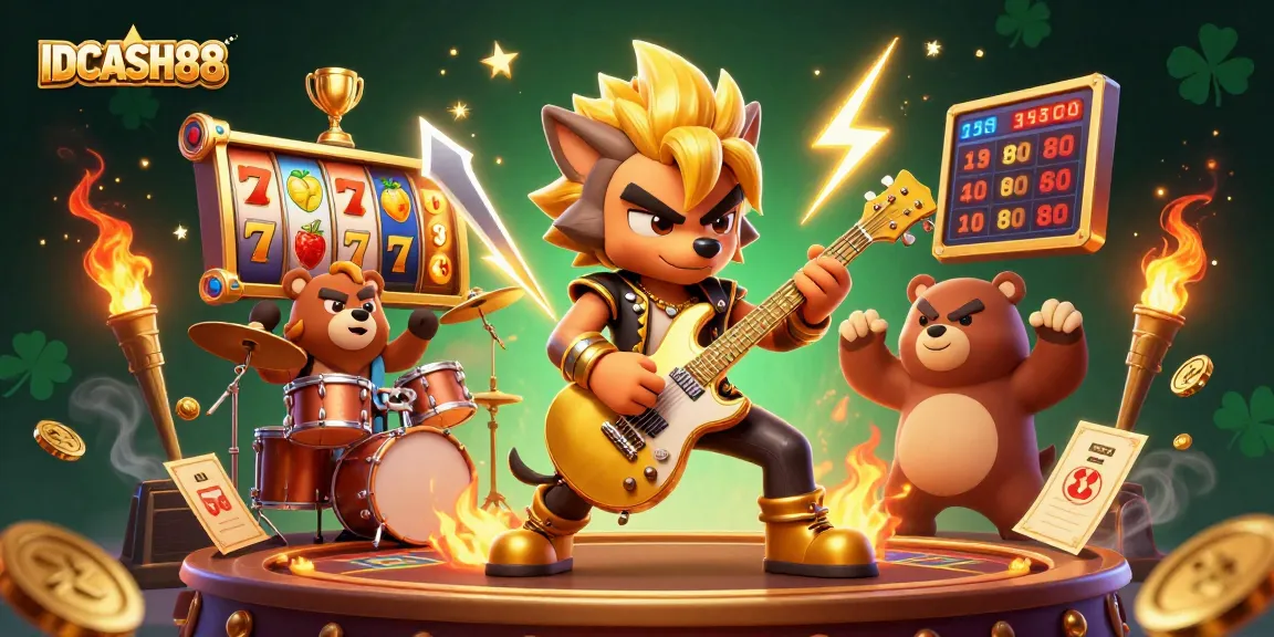 Enhance your gaming experience with IDCASH88's entertaining slots showcased in a vibrant casino scene.