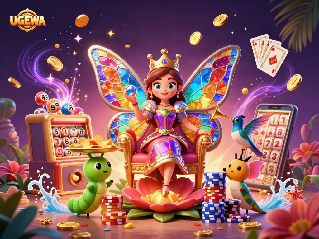Engage with UGDEWA's exciting lottery experience, featuring vibrant characters and dynamic game elements.