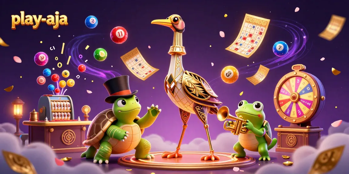 Experience thrilling gaming moments with play-aja featuring vibrant casino characters in a lottery frenzy.