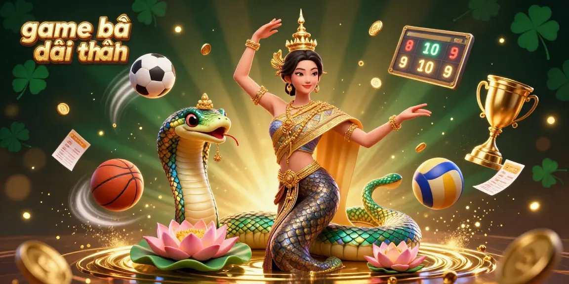 Enjoy exciting game bài đổi thưởng with a stunning Thai dancer, Naga serpent, and dynamic game elements.