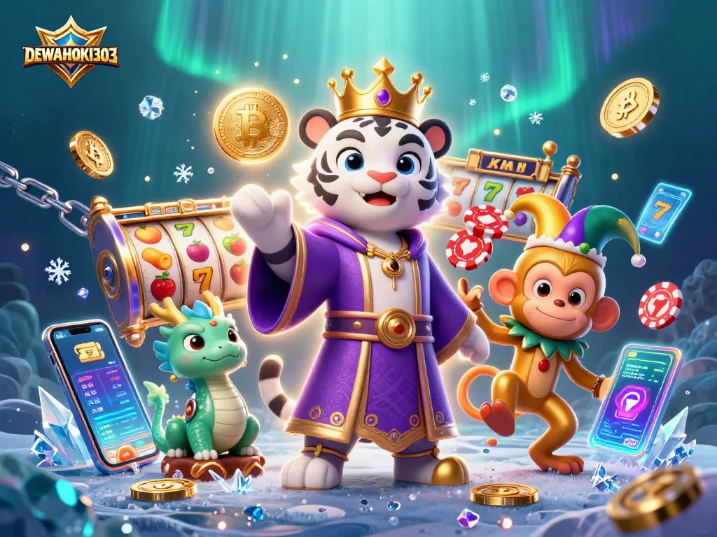 DEWAHOKI303 menghadirkan sensasi permainan slot dengan karakter unik dan elemen cryptocurrency yang menarik.