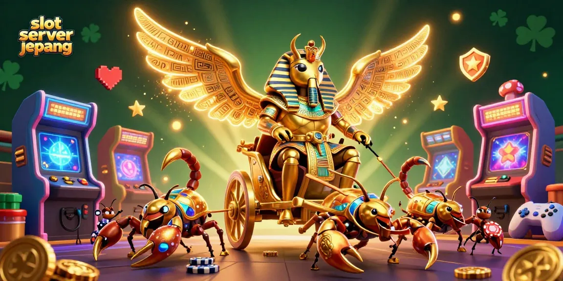 Engage with slot server jepang as a thrilling cartoon illustration of a powerful beetle lord, enhancing your gaming experience.