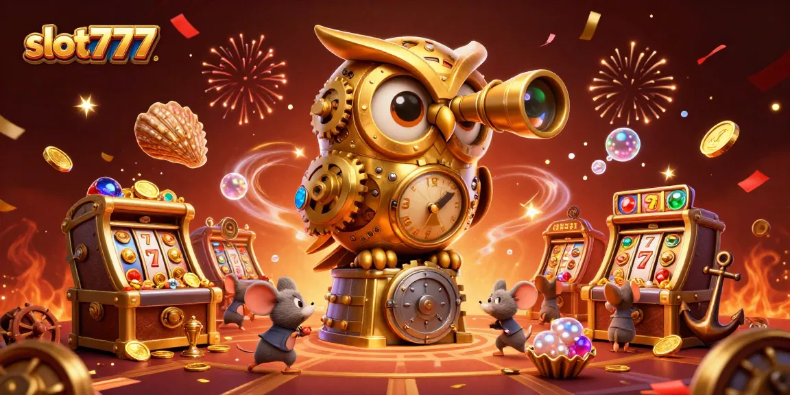 Spin slot777 reels while collecting treasures in a vibrant 3D casino adventure.