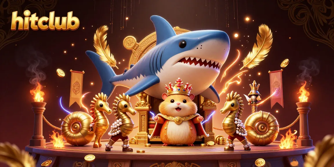 Engage with the vibrant world of hitclub as the golden hamster king rules over a dynamic 3D casino realm.