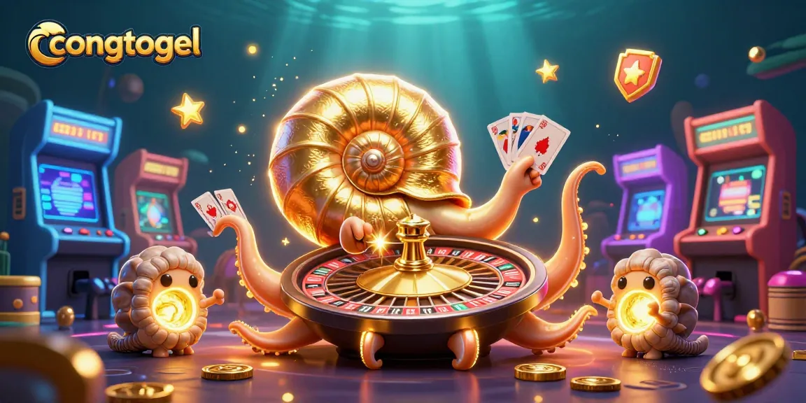 Engage in thrilling action with congtogel as a giant nautilus roulette wheel spins beside glowing ammonites.