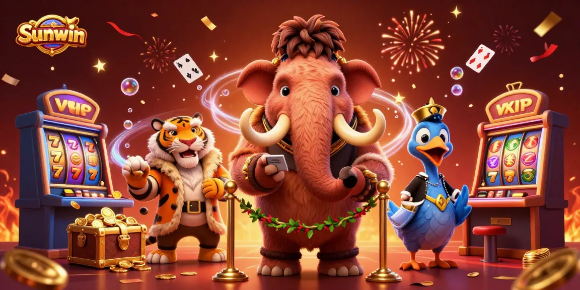Sunwin welcomes players with a vibrant casino atmosphere, showcasing excitement and winning chances at the door.