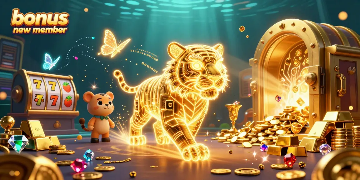 Engage with the bonus new member promotion in a vibrant digital casino world filled with slot games.