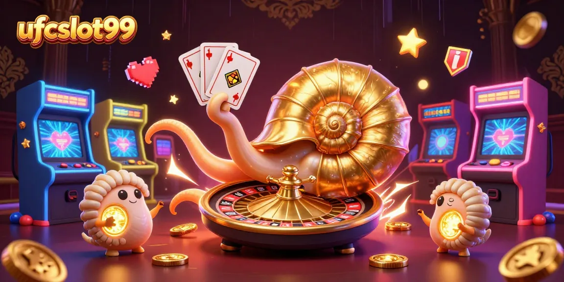 Spin reels and win with ufcslot99; vibrant 3D casino illustration showcasing gaming excitement.