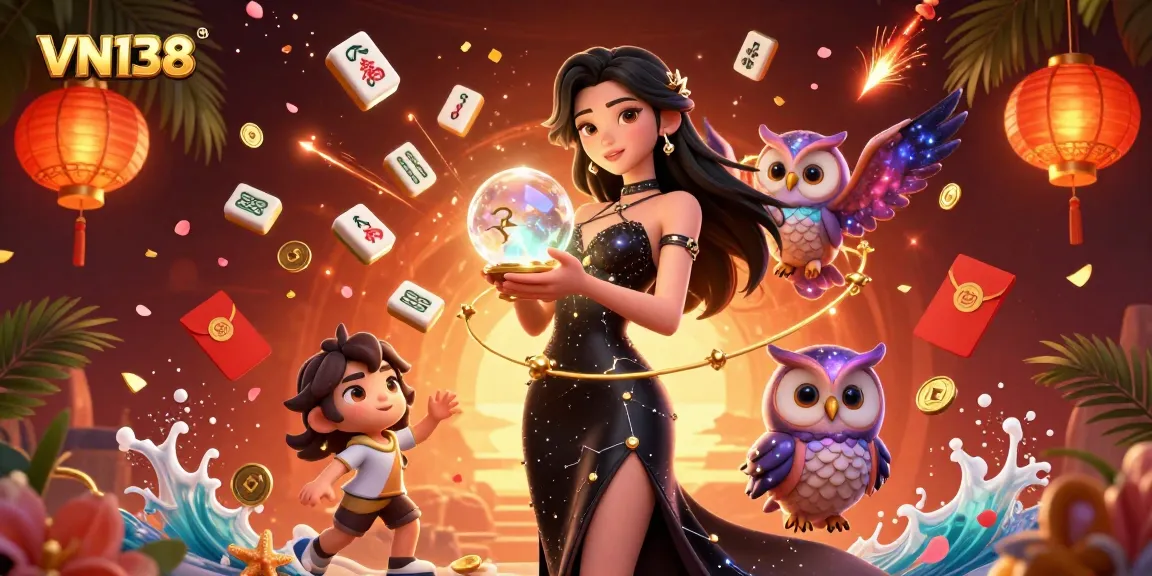 Experience thrilling online gaming with VN138 featuring captivating casino elements and mystical characters.