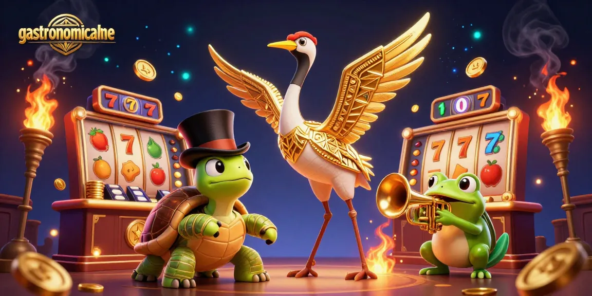Engage with gastronomicalme's immersive slot gaming experience featuring animated characters in a lively scene.
