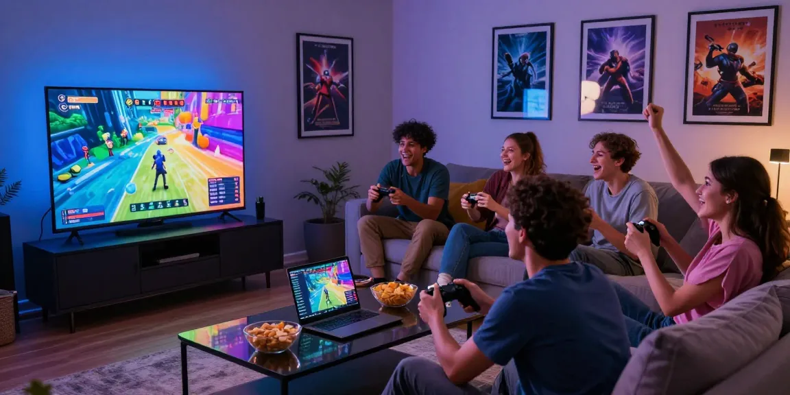 Friends playing pk365-game in a cozy living room, enjoying their gaming night.
