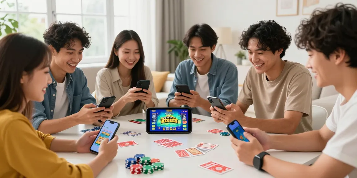 Engaging group of friends playing Teen Patti Gold in a cozy setting, showcasing the excitement of multiplayer card games.