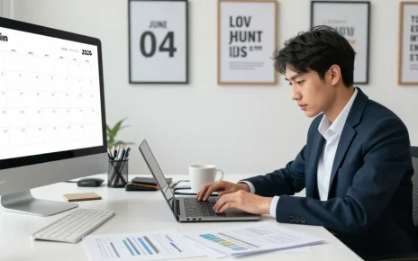 Analyzing the new registration domain list for foundational backlink strategies in a modern office.