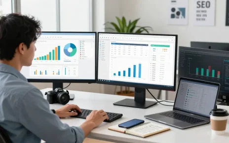 Digital marketing analyst exploring high da pbn links strategies in a modern workspace.